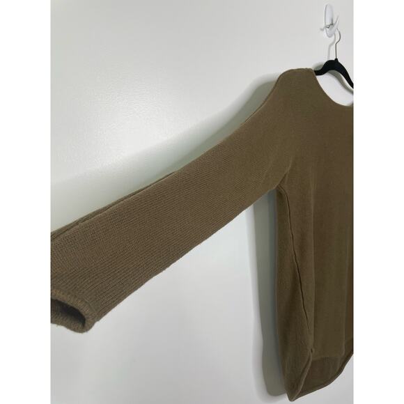 MICHAEL Michael Kors Sweater Long Sleeves Knit Hi-Low Brown Gold Zipper XS - Picture 3 of 11